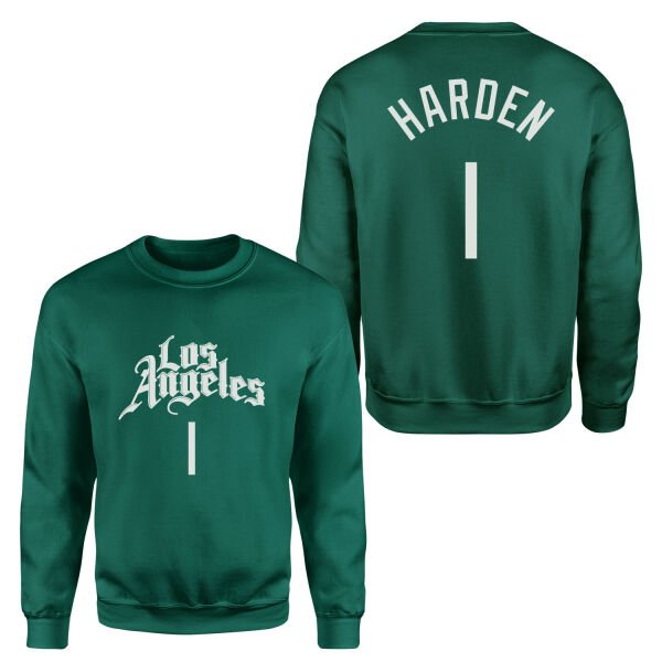 James Harden 1 Los Angeles Jersey Sweatshirt XL - Nefti Yeşili