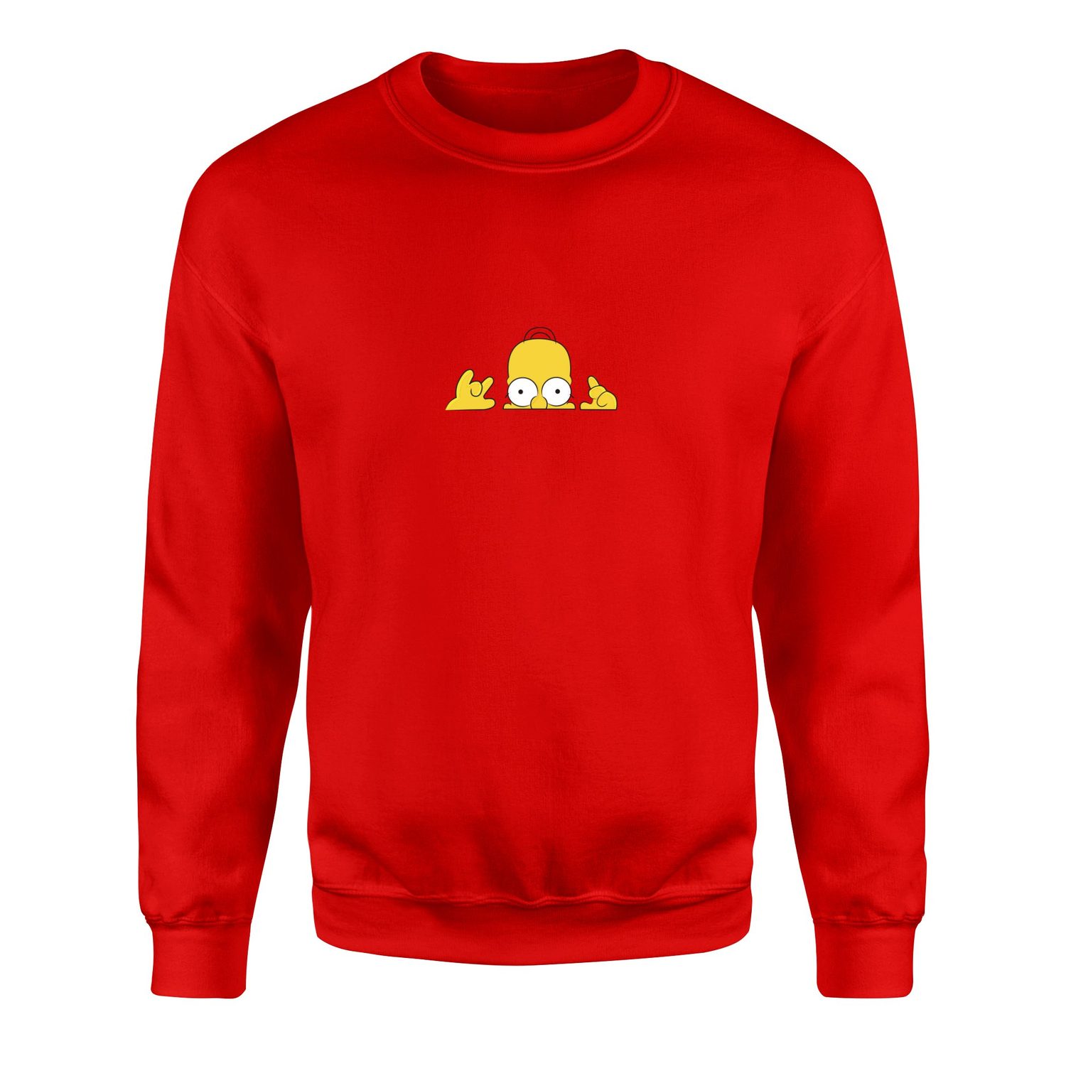 Homer Simpson, Lazy Genius | The Simpsons Sweatshirt XXL - Kırmızı