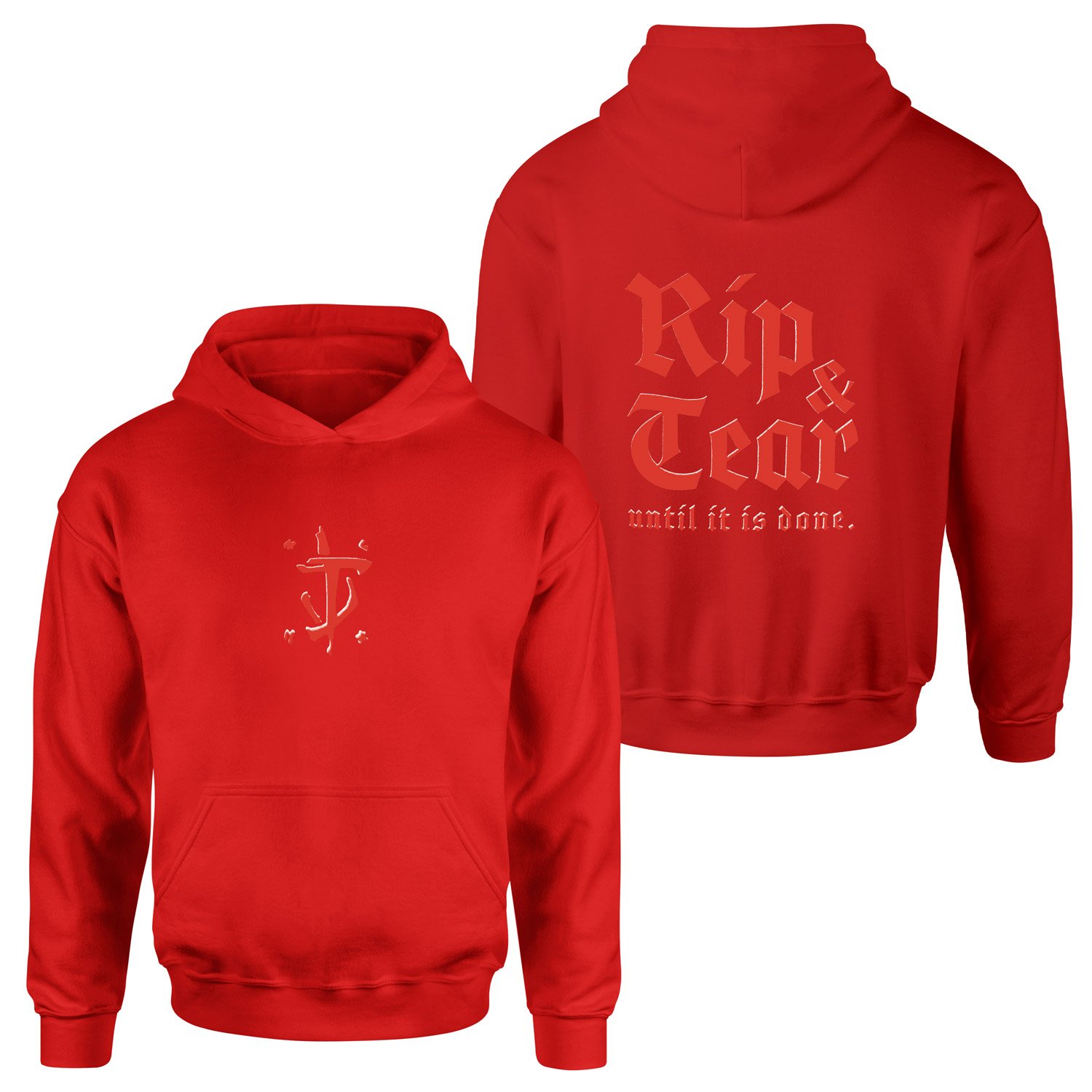 RIP & TEAR | DOOM Hoodie XXL - Kırmızı