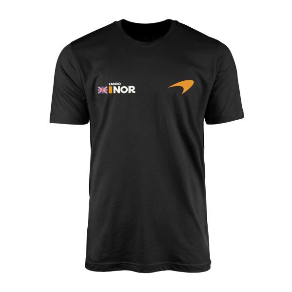 Lando Norris Name Tag McLaren Racing Tişört S - Siyah