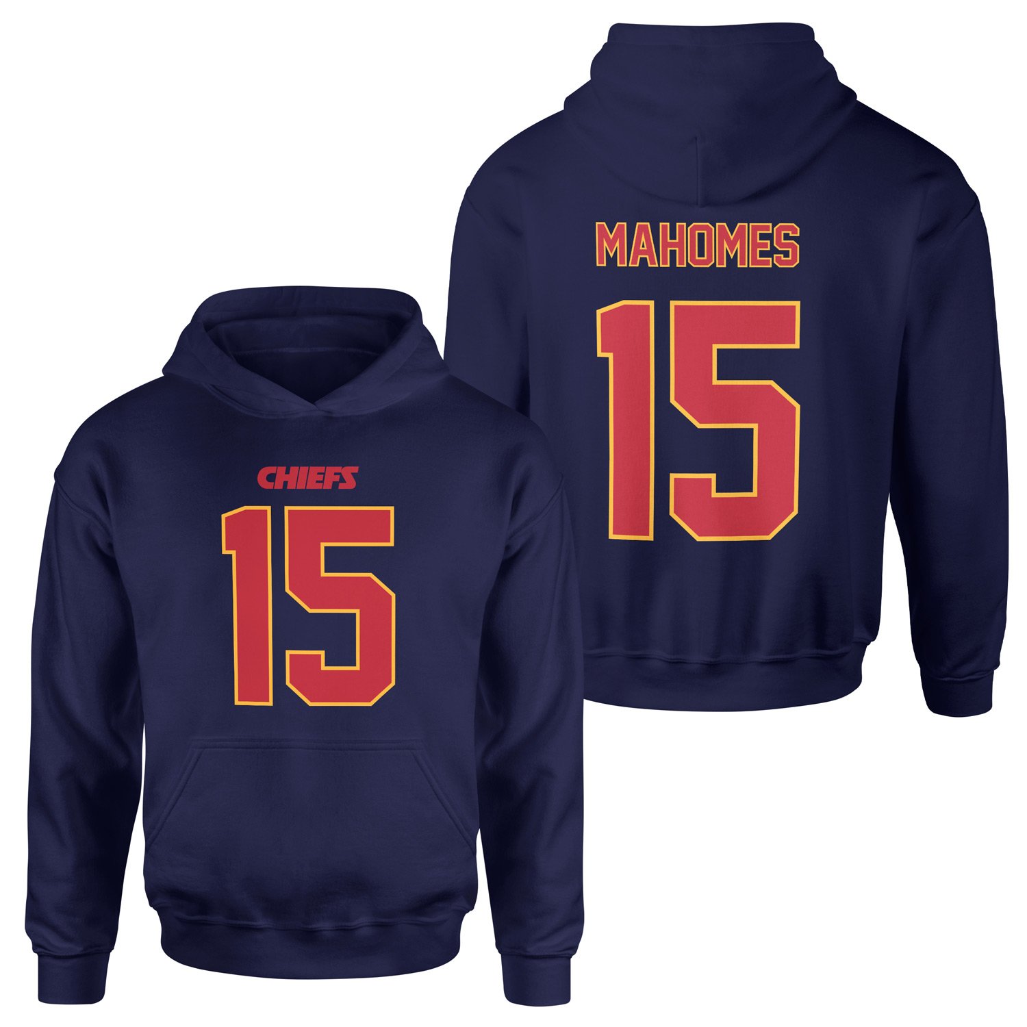 Patrick Mahomes Kansas City Chiefs Forma Hoodie L - İndigo Mavisi