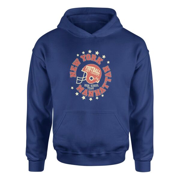 New York Manhattan Hoodie L - İndigo Mavisi