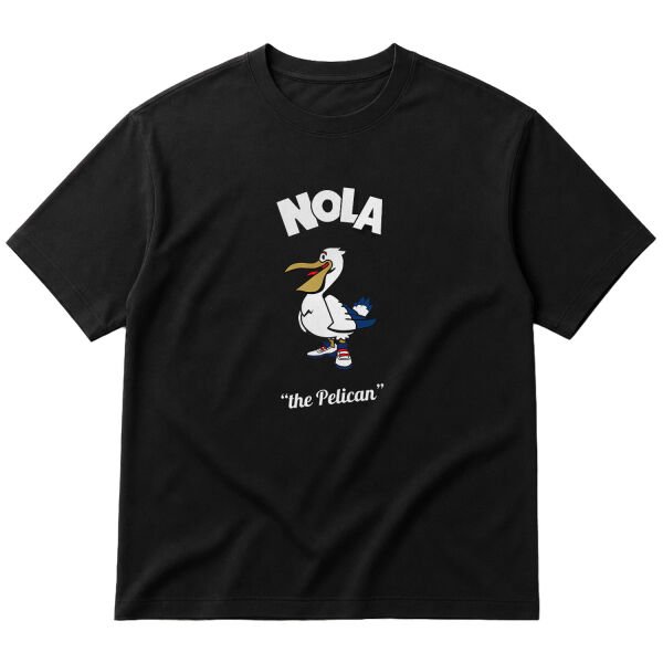 NOLA Cartoon Oversize Tişört L - Siyah