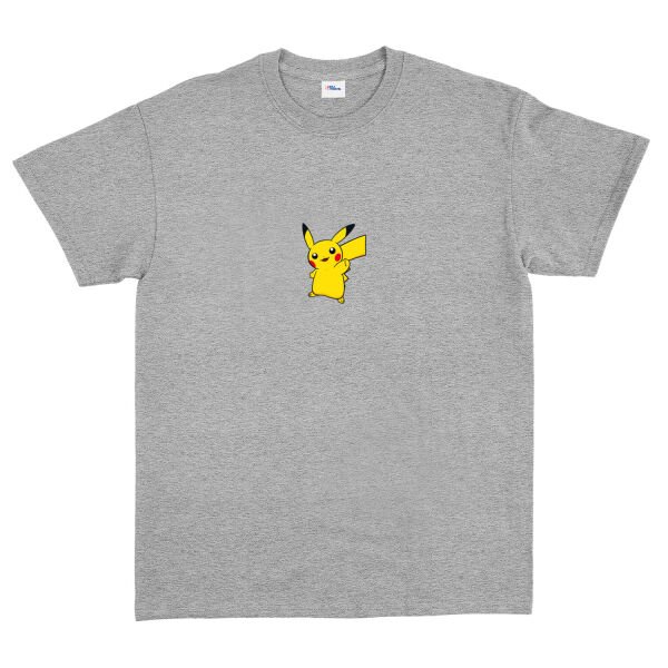 Pikachu Icon | Pokemon Tişört S - Gri