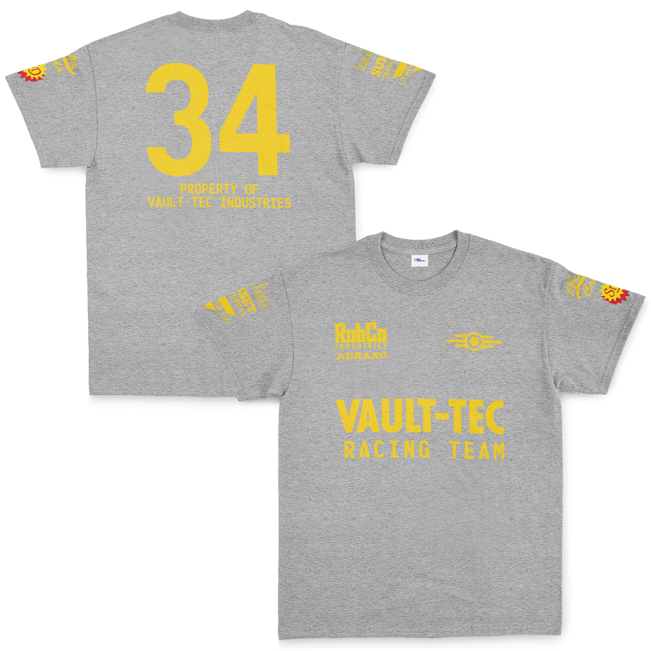 VAULT-TEC Racing Team Tişört XL - Gri