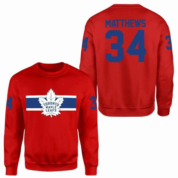 Auston Matthews Toronto Maple Leafs B NHL Jersey Sweatshirt XL - Kırmızı