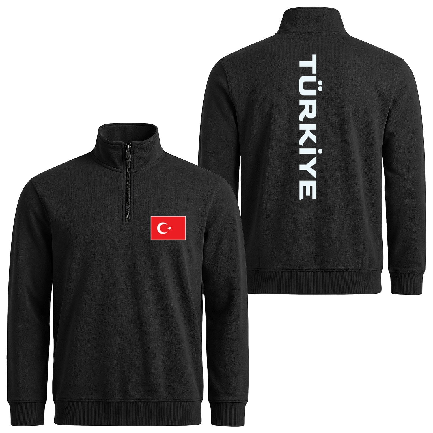Türkiye SE 2024 Yarım Fermuarlı Sweatshirt M - Siyah