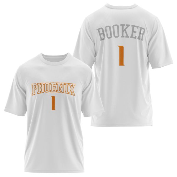 Devin Booker Phoenix Forma Oversize Tişört S - Beyaz