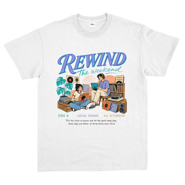 Rewind the Weekend Tişört L - Beyaz