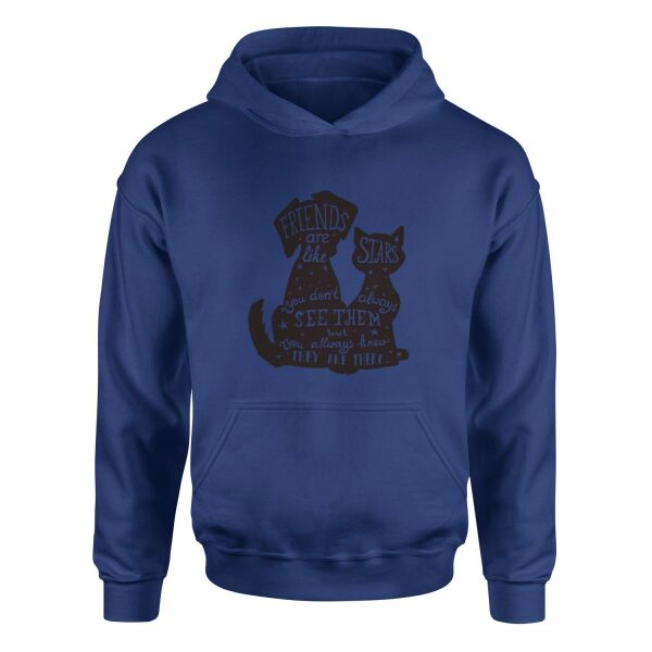Friends are Like Stars Hoodie XL - İndigo Mavisi