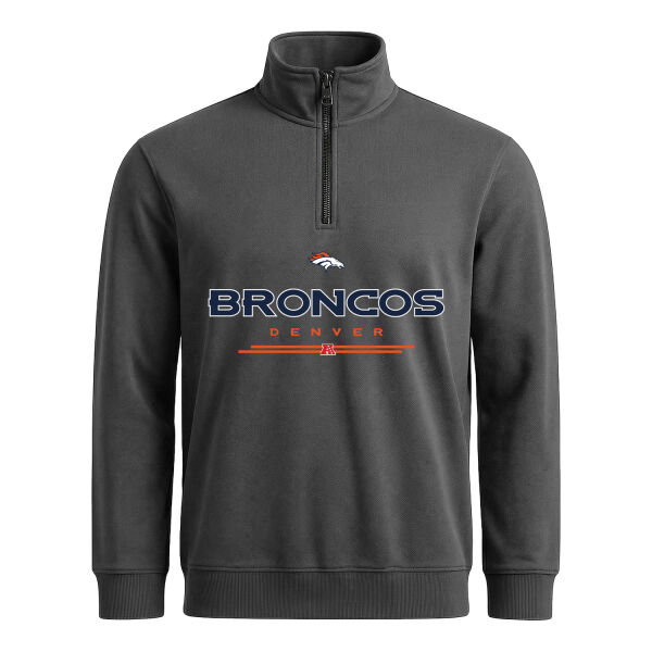 Denver Broncos AFC Yarım Fermuarlı Sweatshirt XL - Füme