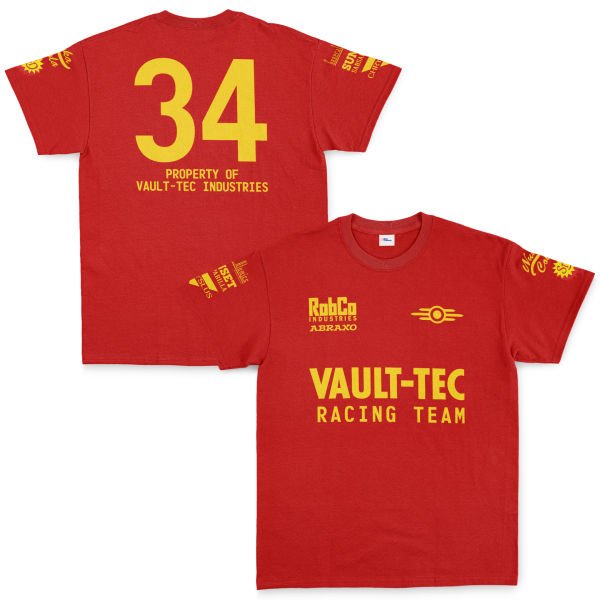 VAULT-TEC Racing Team Tişört S - Kırmızı