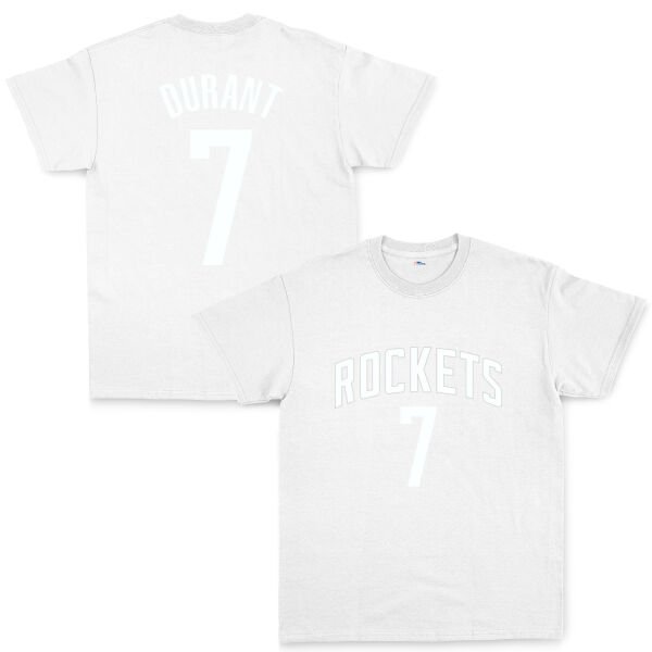 Kevin Durant 7 Rockets Jersey Tişört XL - Beyaz