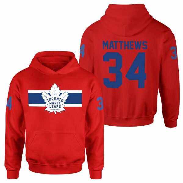 Auston Matthews Toronto Maple Leafs B NHL Jersey Hoodie XL - Kırmızı