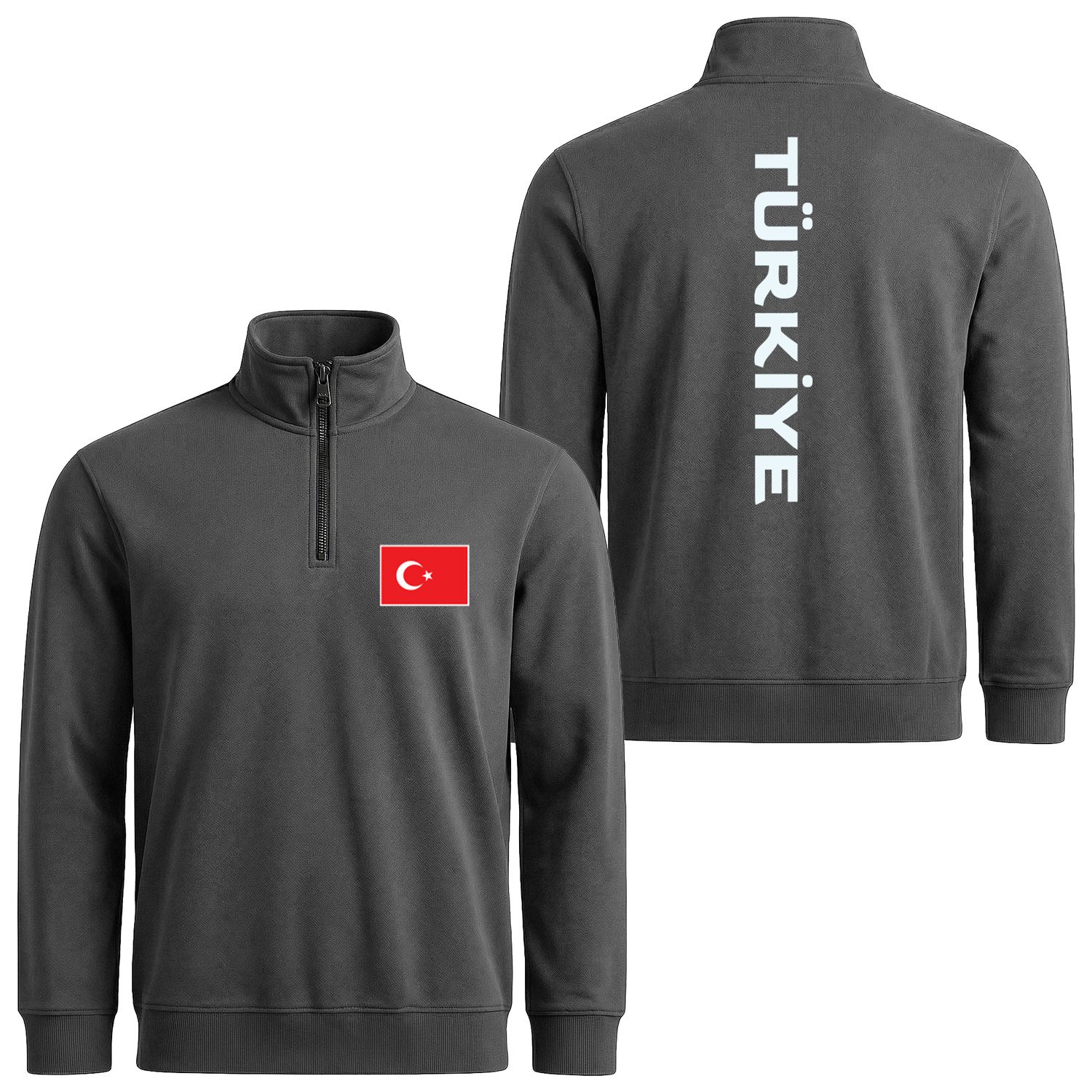 Türkiye SE 2024 Yarım Fermuarlı Sweatshirt M - Füme