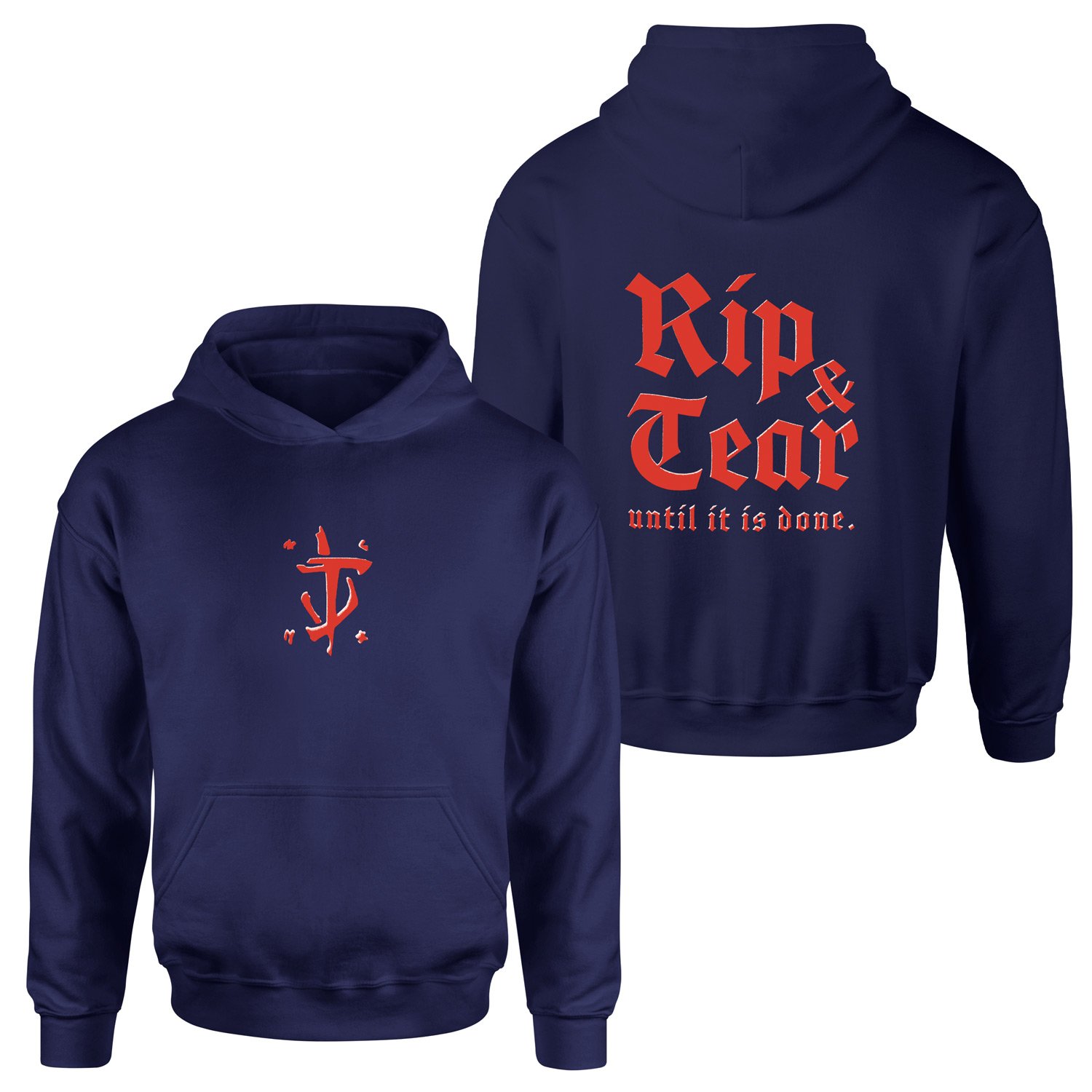 RIP & TEAR | DOOM Hoodie XL - Lacivert
