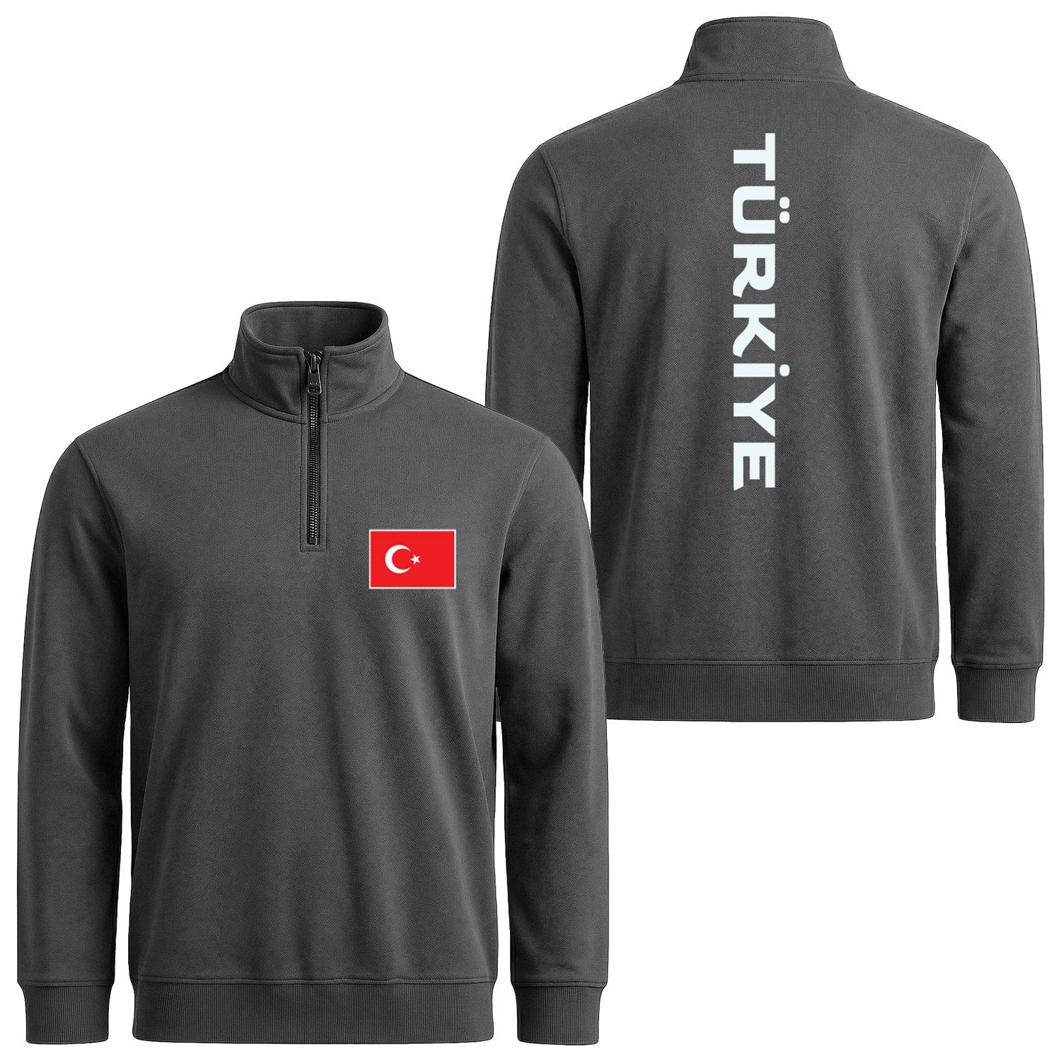 Türkiye SE 2024 Yarım Fermuarlı Sweatshirt L - Füme