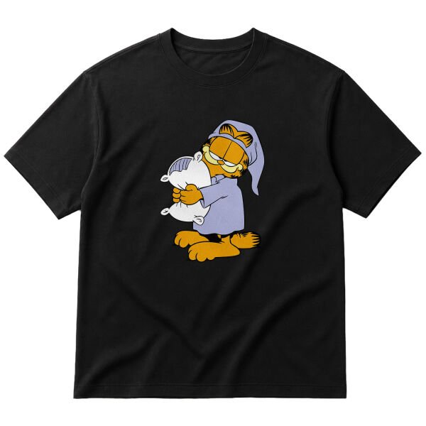 Garfield Oversize Tişört L - Siyah