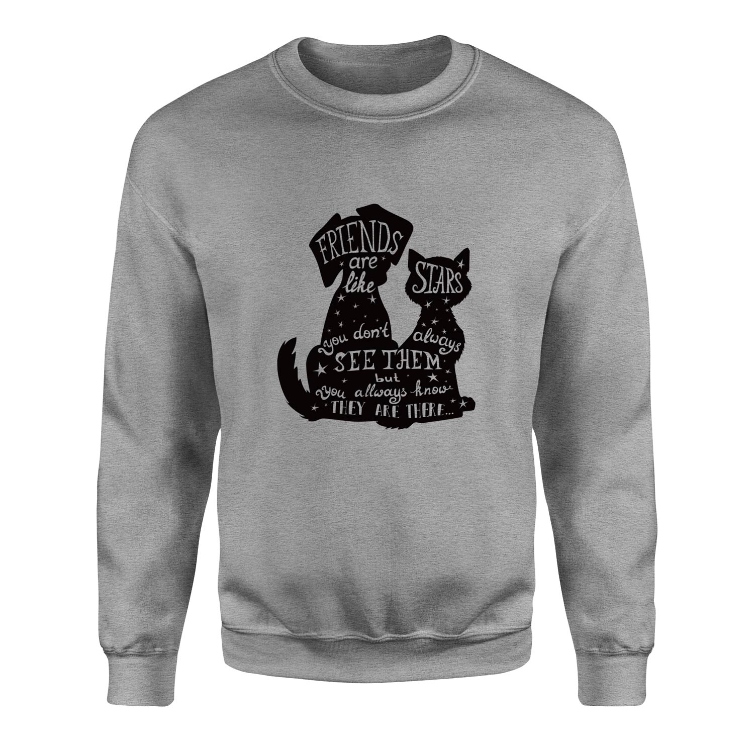 Friends are Like Stars Sweatshirt S - Gri