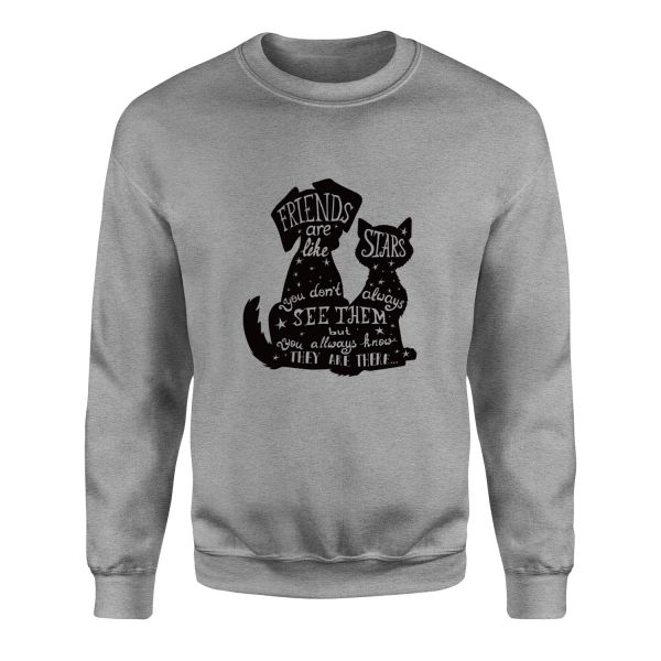 Friends are Like Stars Sweatshirt S - Gri
