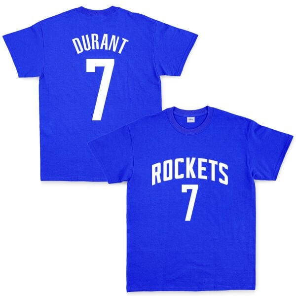 Kevin Durant 7 Rockets Jersey Tişört S - Mavi