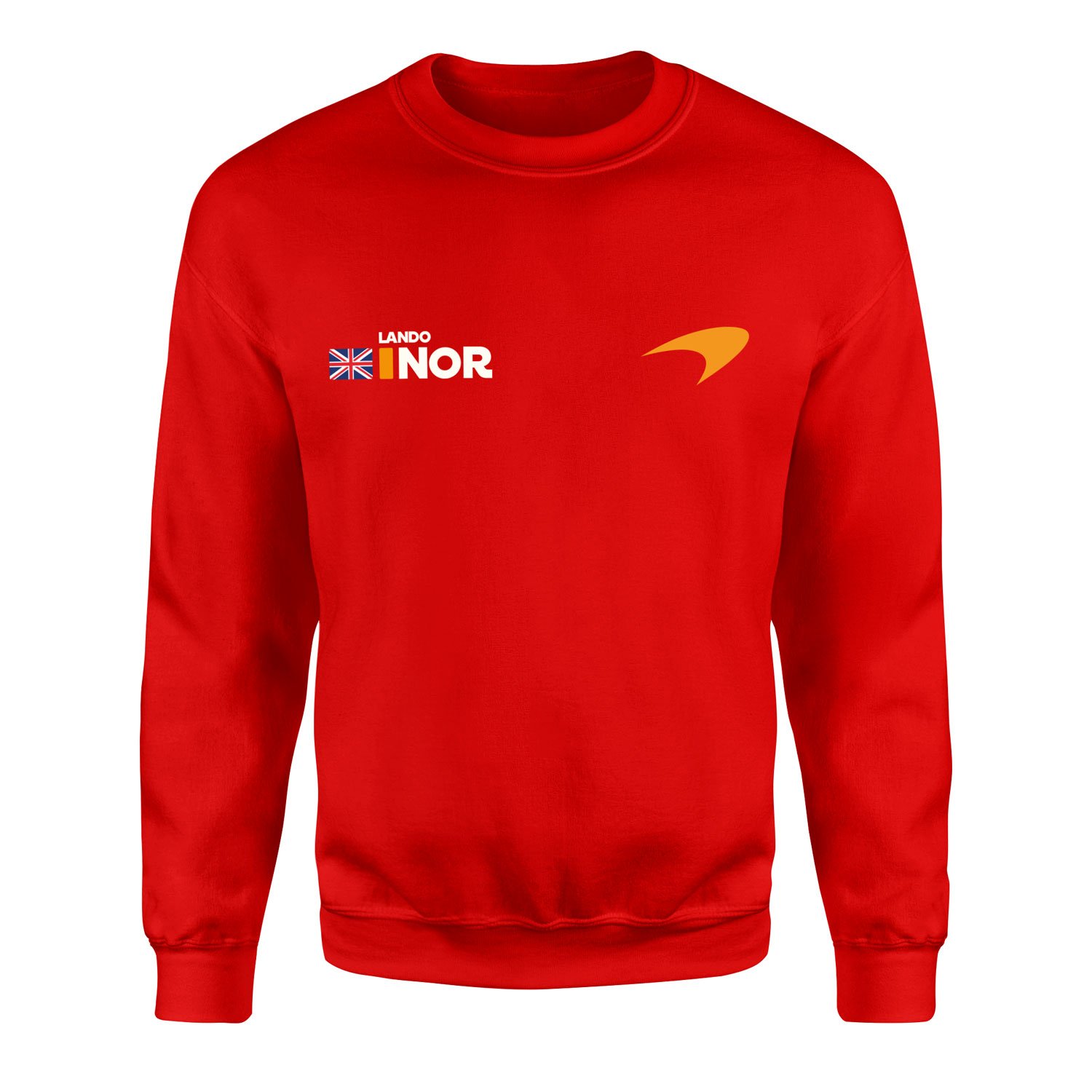Lando Norris Name Tag McLaren Racing Sweatshirt S - Kırmızı