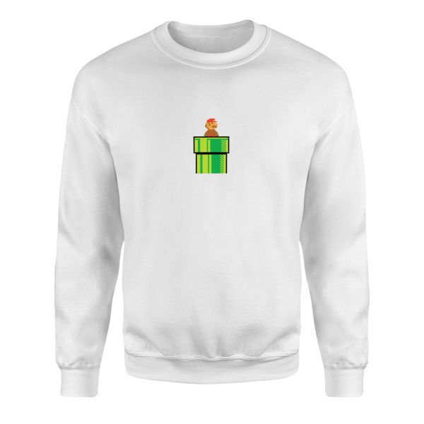 Super Mario Sweatshirt XL - Beyaz
