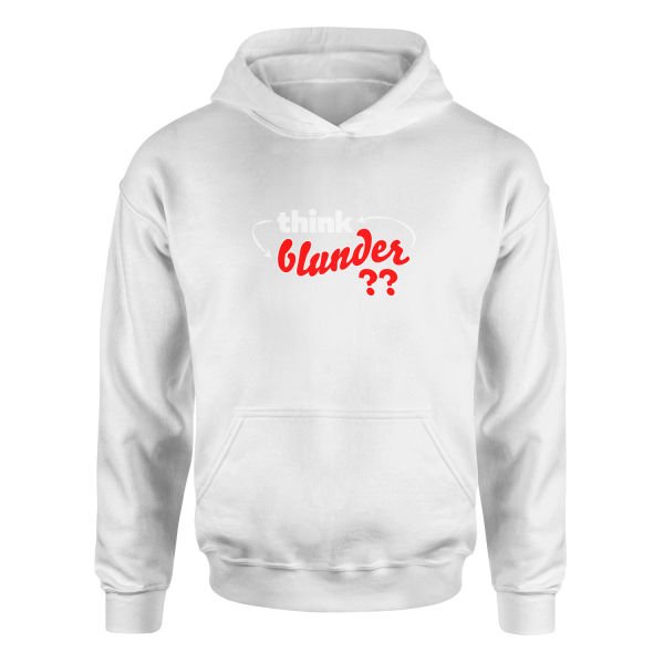 Think-Blunder-Repeat Hoodie S - Beyaz