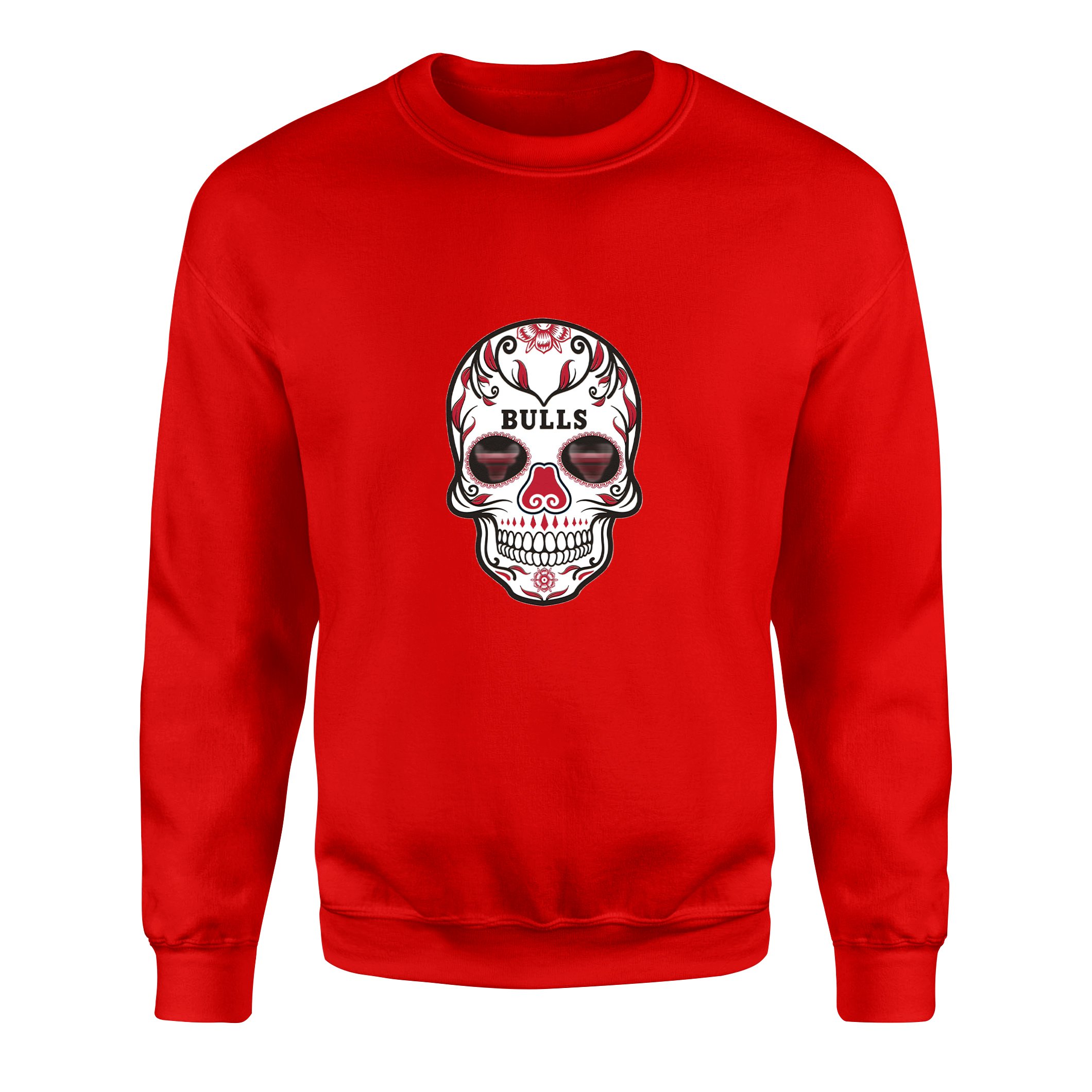 Bulls Skull Sweatshirt XL - Kırmızı