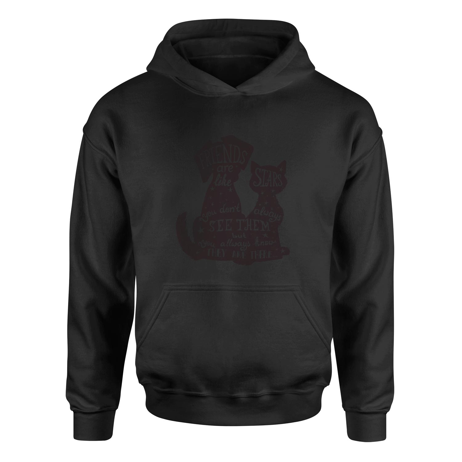 Friends are Like Stars Hoodie M - Siyah