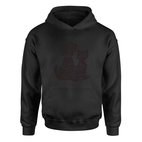 Friends are Like Stars Hoodie M - Siyah