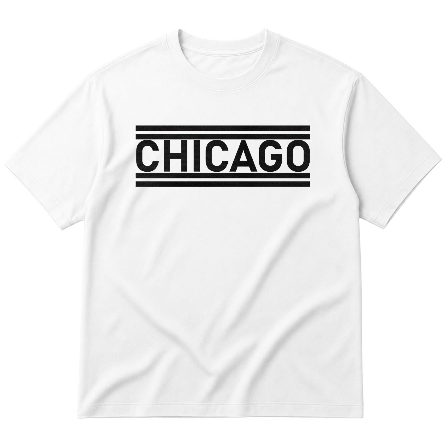 Chicago Lines Oversize Tişört L - Beyaz