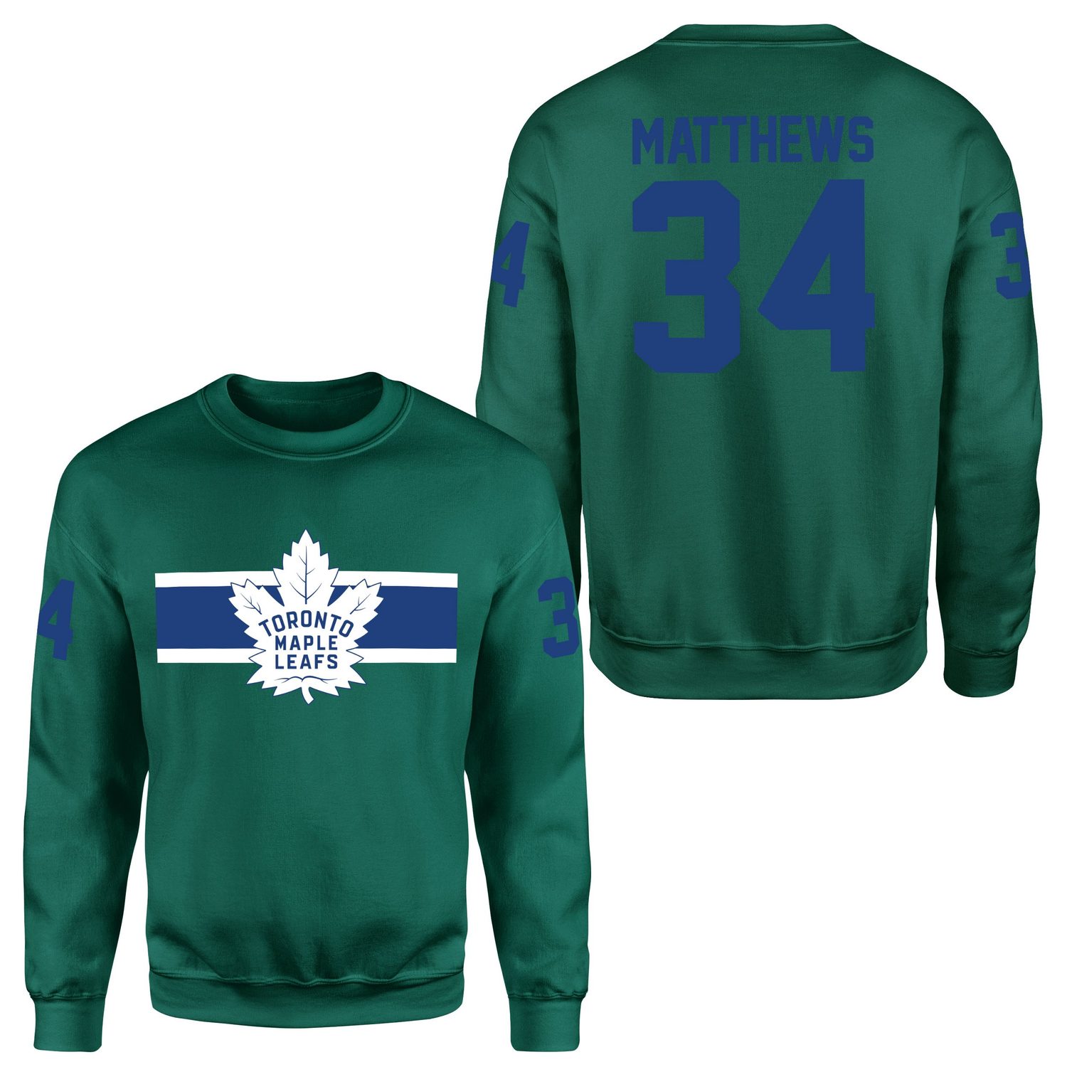 Auston Matthews Toronto Maple Leafs B NHL Jersey Sweatshirt XL - Nefti Yeşili