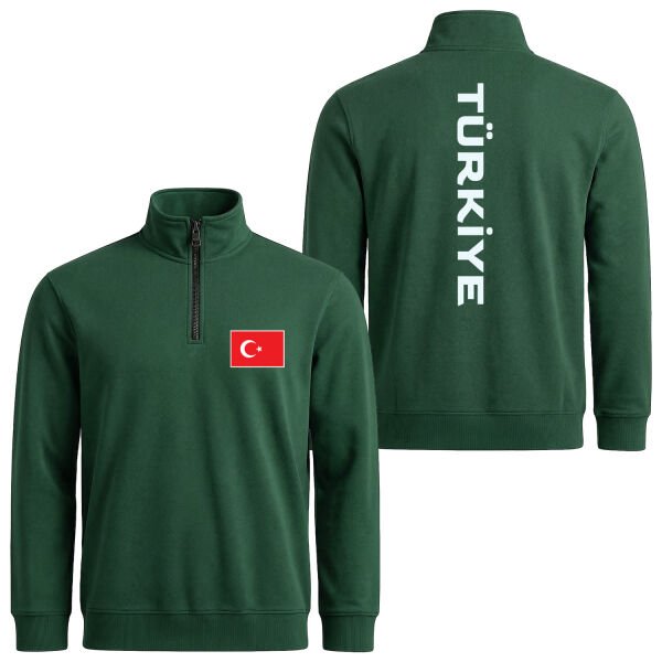 Türkiye SE 2024 Yarım Fermuarlı Sweatshirt M - Nefti Yeşili