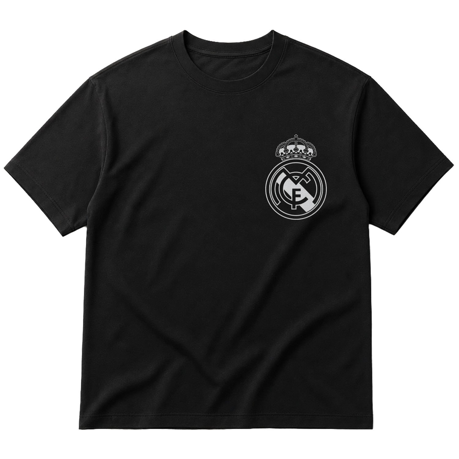 Real Madrid Badge Oversize Tişört S - Siyah