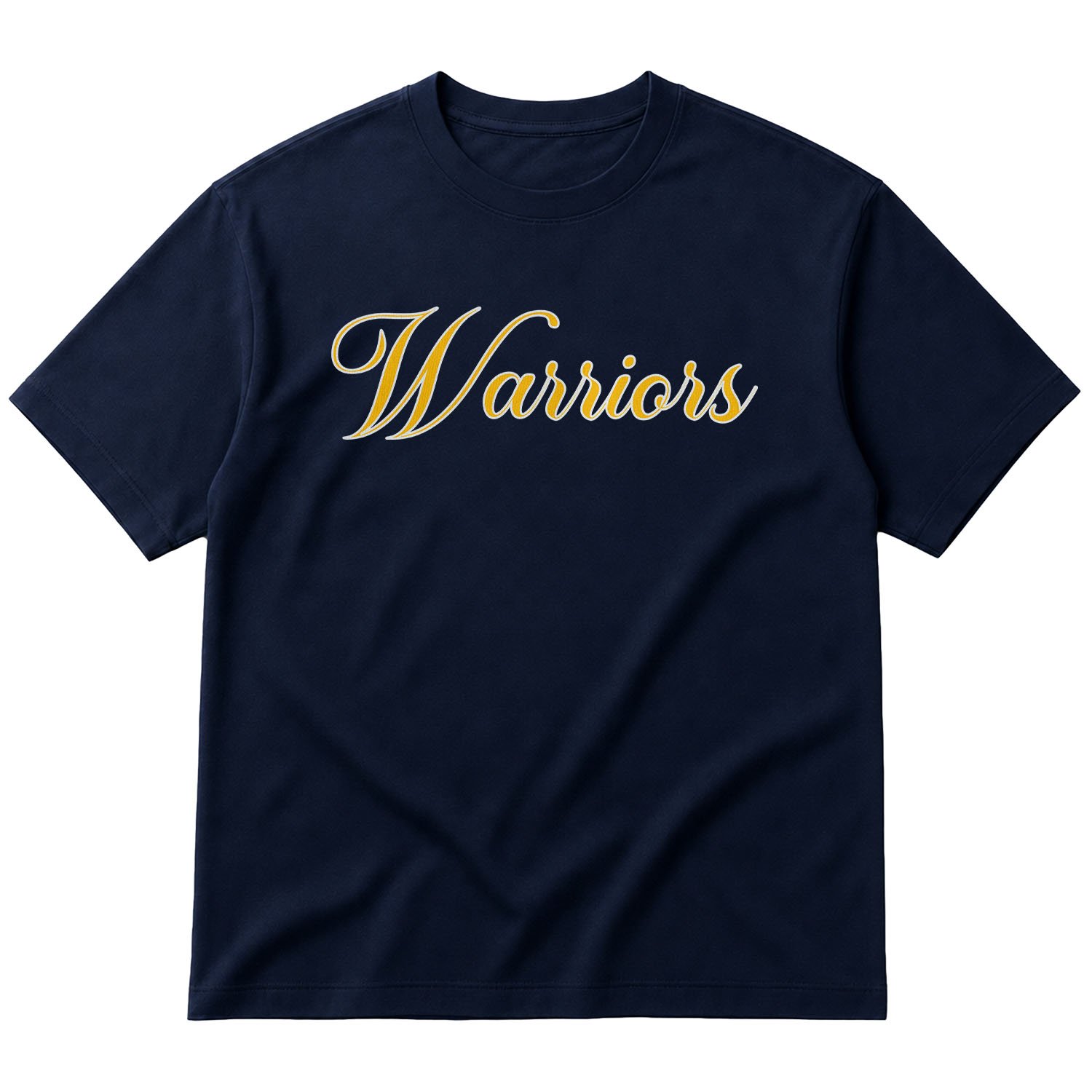 Warriors Cursive Oversize Tişört XL - İndigo Mavisi