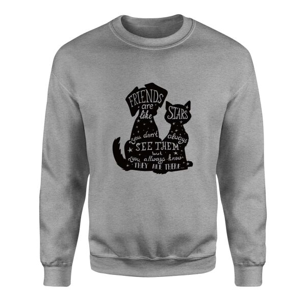 Friends are Like Stars Sweatshirt M - Gri