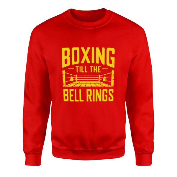 Boxing Till The Bell Rings Sweatshirt L - Kırmızı