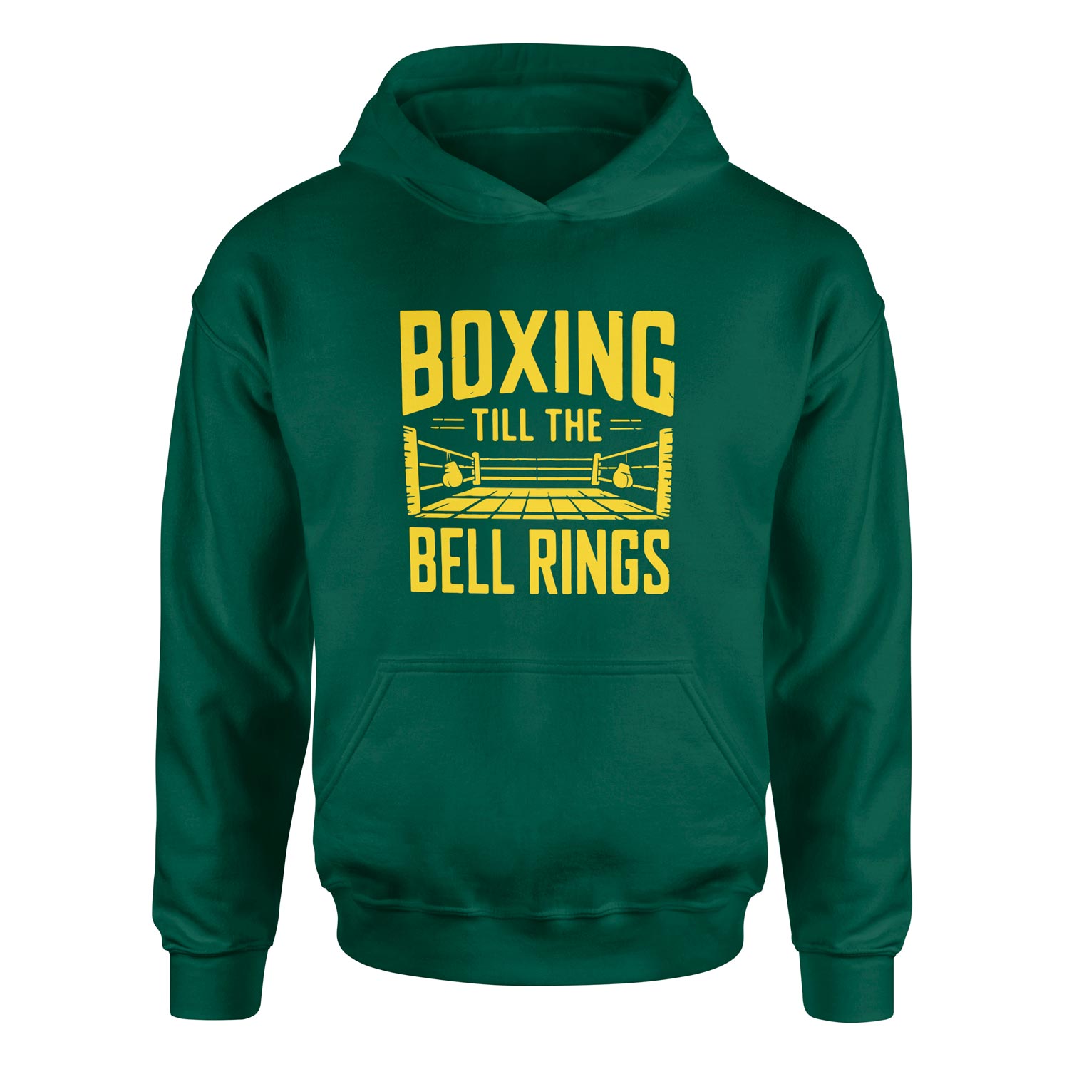Boxing Till The Bell Rings Hoodie M - Nefti Yeşili