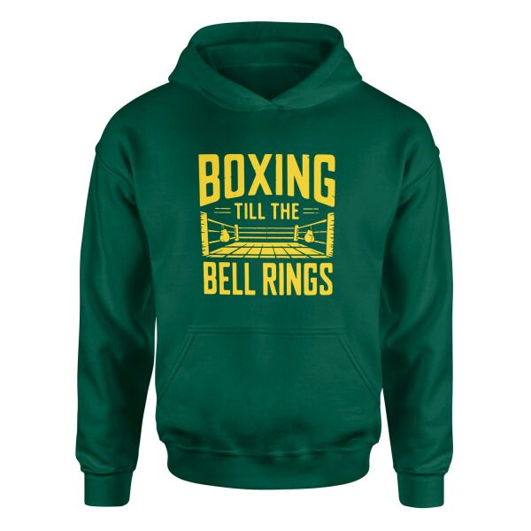 Boxing Till The Bell Rings Hoodie M - Nefti Yeşili