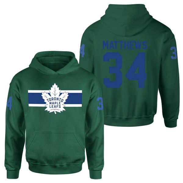 Auston Matthews Toronto Maple Leafs B NHL Jersey Hoodie S - Nefti Yeşili