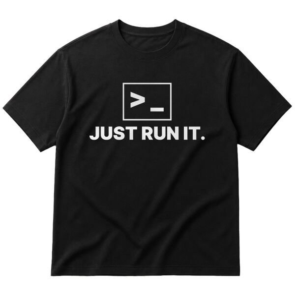 Just Run It. Oversize Tişört L - Siyah