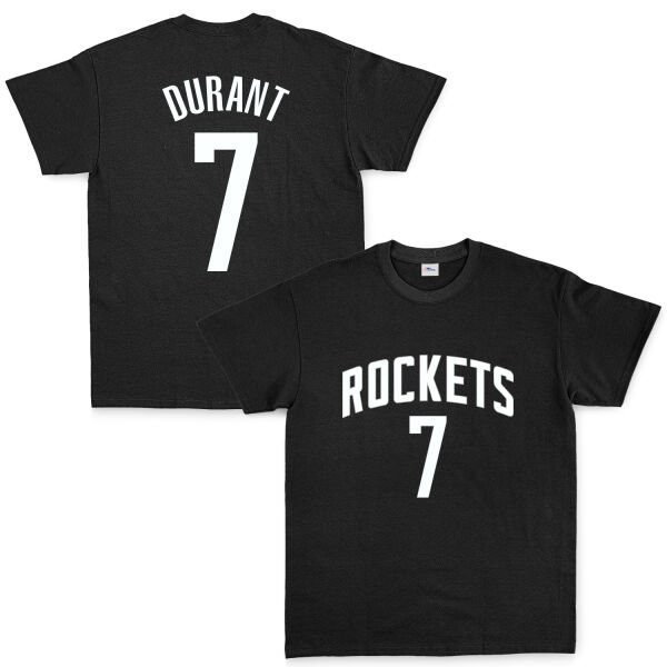 Kevin Durant 7 Rockets Jersey Tişört S - Siyah