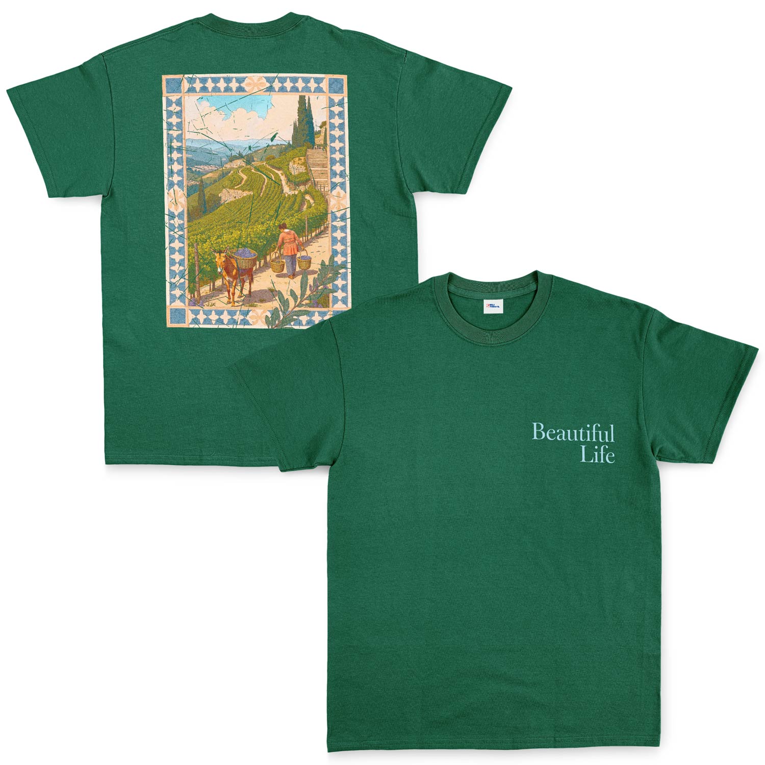 Beautiful Life Textured Tişört XXL - Nefti Yeşili | OUTLET