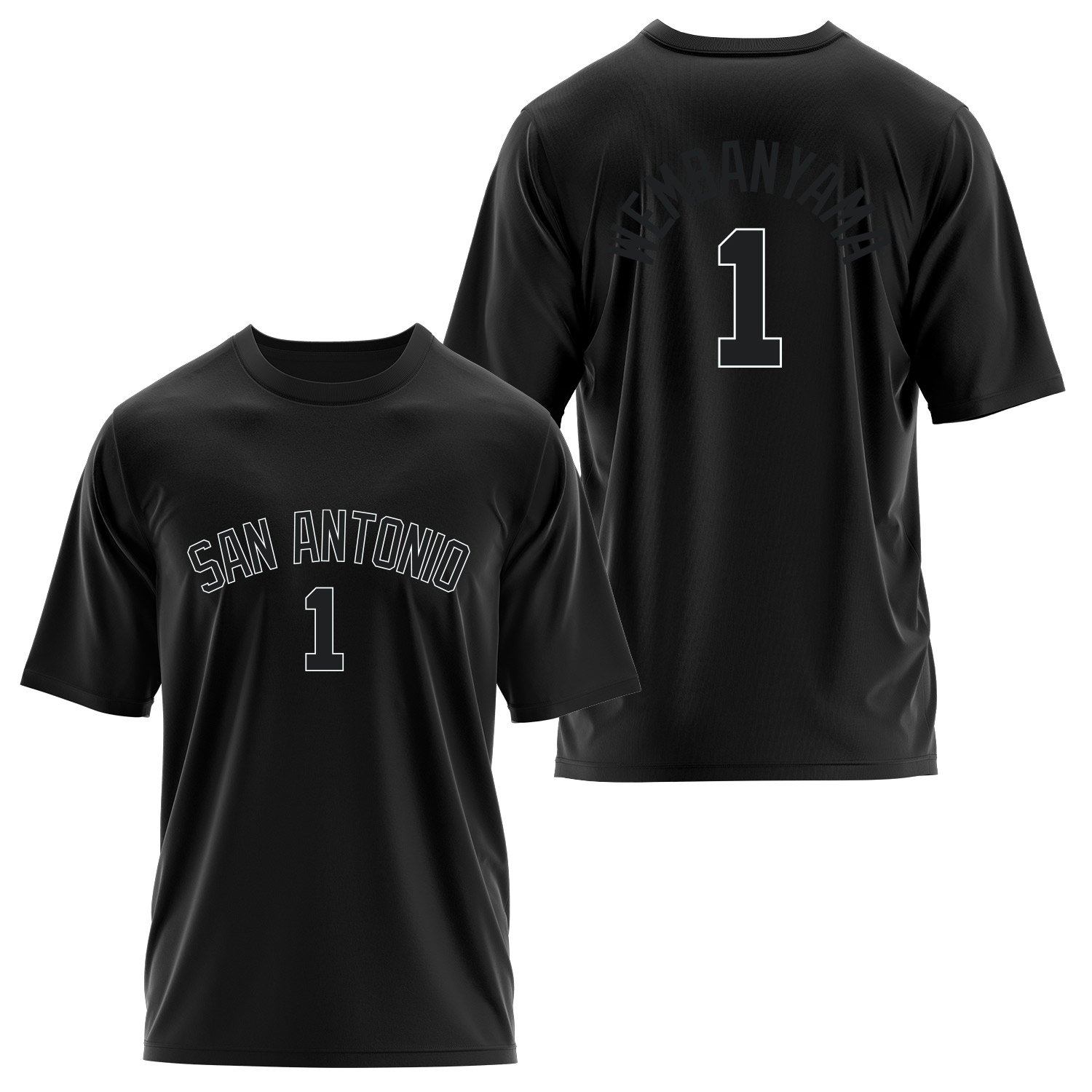 Victor Wembanyama 1 San Antonio Forma Oversize Tişört XL - Siyah