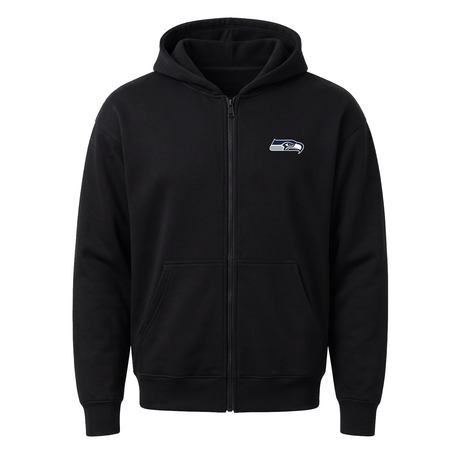 Seattle Seahawks Fermuarlı Kapüşonlu Sweatshirt L - Siyah | OUTLET