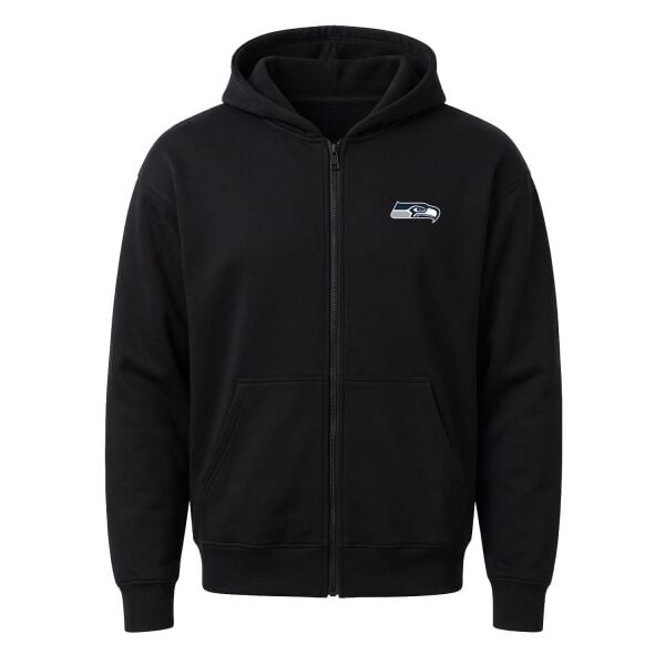 Seattle Seahawks Fermuarlı Kapüşonlu Sweatshirt L - Siyah | OUTLET