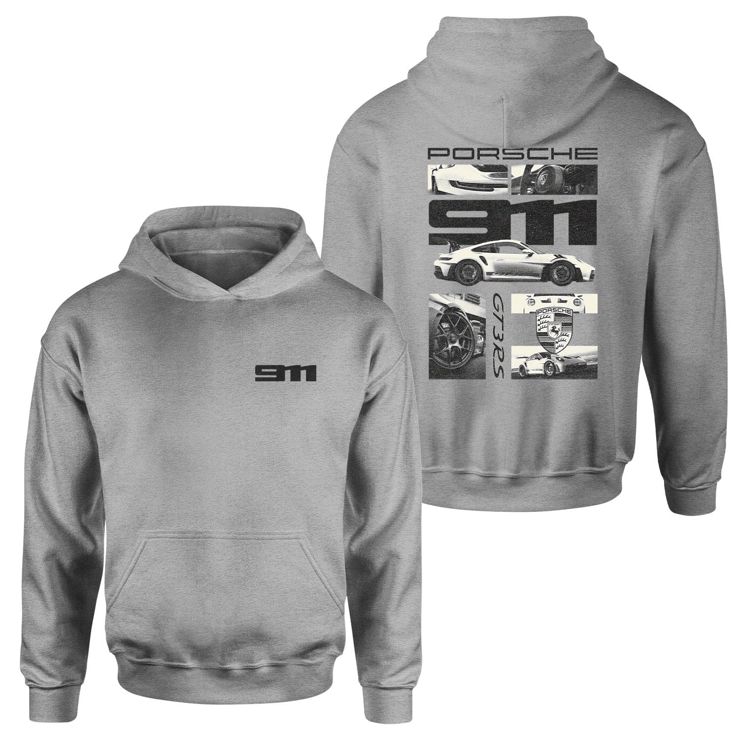 GT3 RS Grunge Hoodie L - Gri | OUTLET