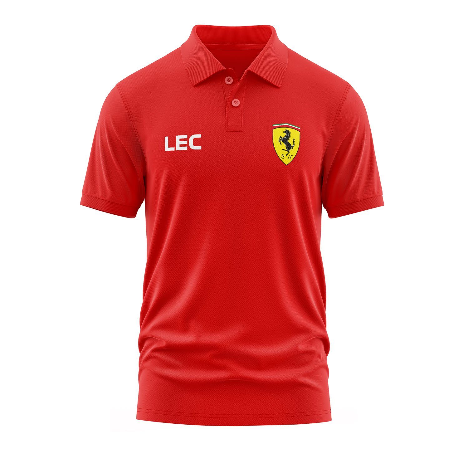 Charles Leclerc Ferrari #LEC ID Polo Tişört XXL - Kırmızı