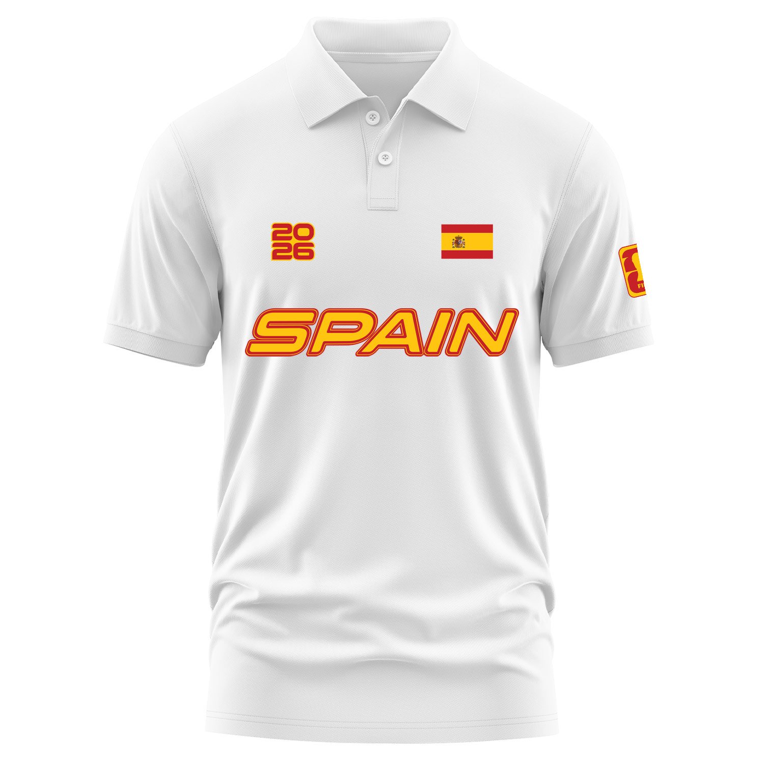 İspanya 2026 Polo Tişört S - Beyaz
